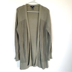 GAP long olive cardigan